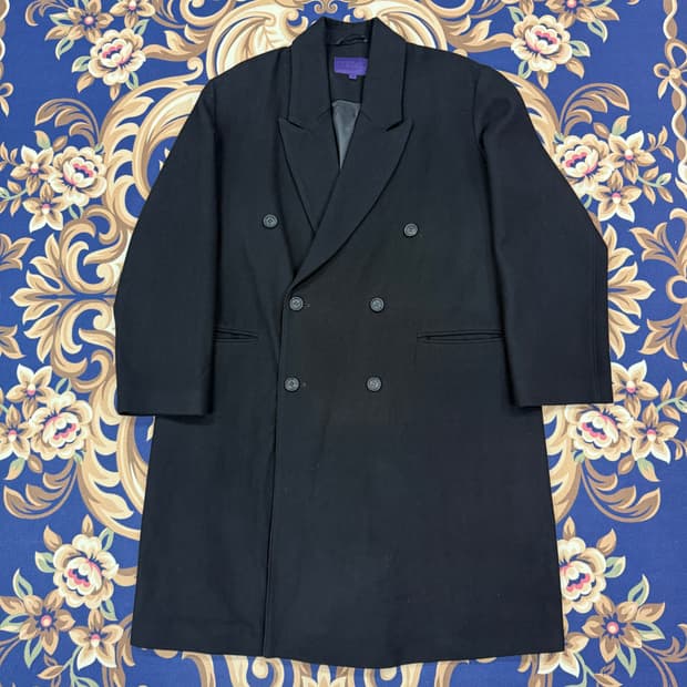 (L)비슬로우 Beslow 오버핏 울 더블롱코트 (블랙)