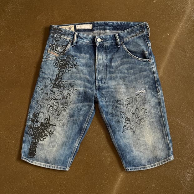 CHIIAGUN PRINTED Diesel denim bermuda