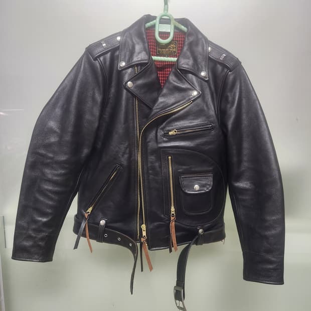 VELUOKLDLY  J24 차심 말가죽 라이더 자켓