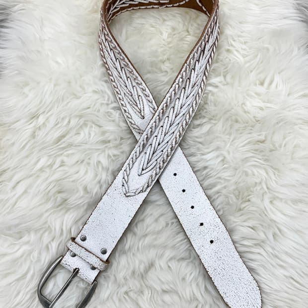 리얼레더 디테일 웨스턴 버클 벨트