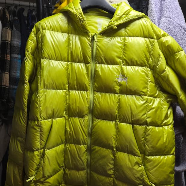 스투시 미드웨이트 후드 패딩 L