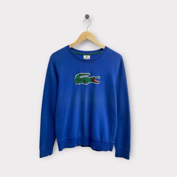 라코스테 빅로고 블루 스웻셔츠 S