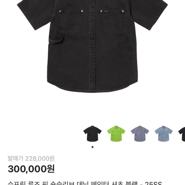 슈프림 25SS 데님 페인터 반팔 셔츠 블랙