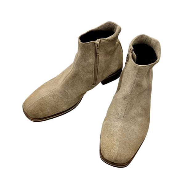 히스테릭글래머 집업 스웨이드 앵클 부츠 베이지