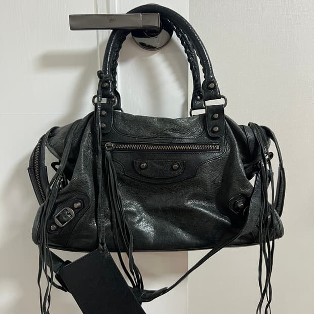 발렌시아가 모터백 가방 블랙 