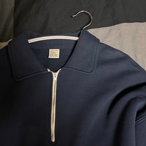 토마스모어 네이비 하프집업 맨투맨 L