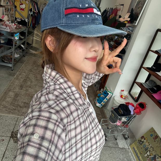 타미힐피거 빈티지 데님 캡