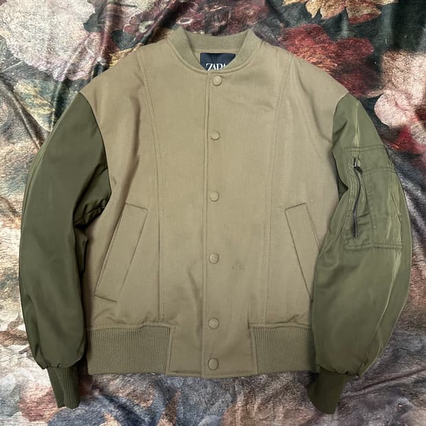 자라 빈티지 베이지항공점퍼 XS