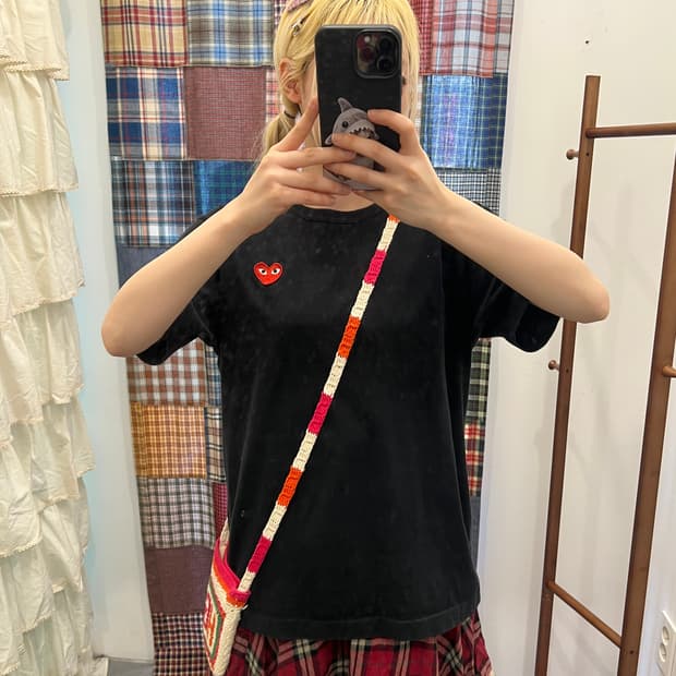 꼼데가르송 블랙 베이직 반팔티 