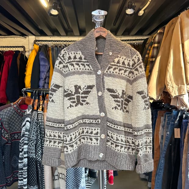 캐나다 헤비 울 코위찬 스웨터 가디건