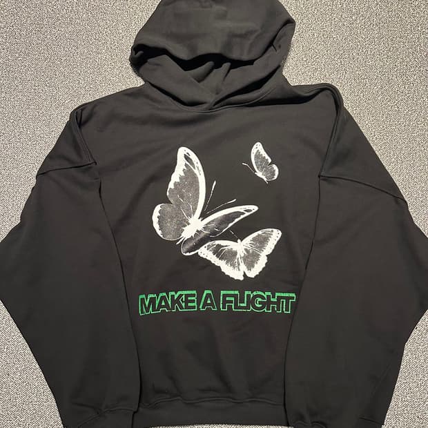 IEY 이에이 BUTTERFLY OVER HOODIE Black m