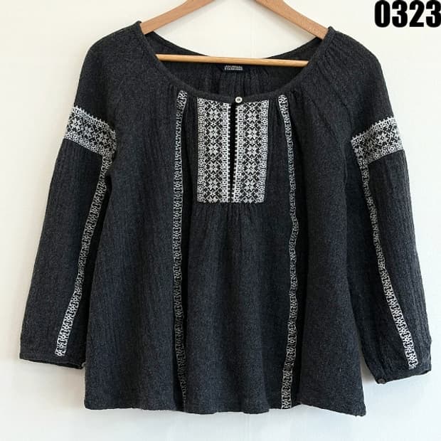 저널 스탠다드 울 자수 블라우스 니트 M 0323