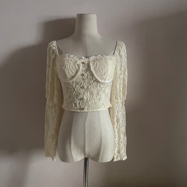 빈티지 블라우스 레이스 블라우스 르네상스 페어리 블라우스