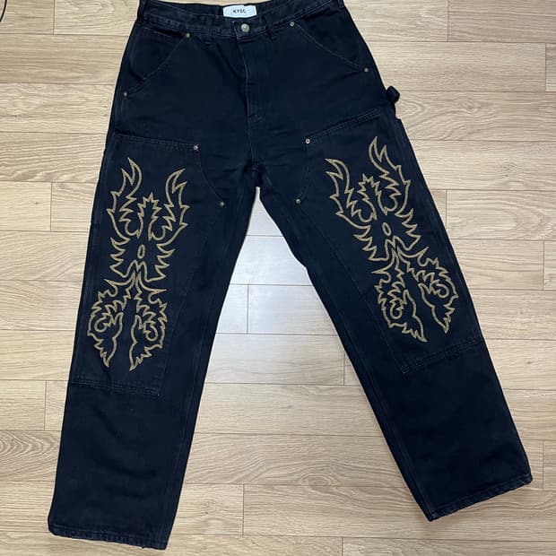 카이소 웨스턴 더블니 데님팬츠