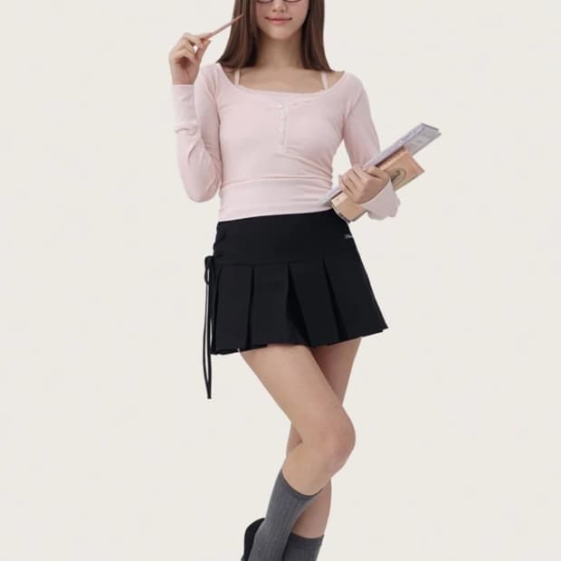 클리시어  세레나데 플리츠 스커트 s