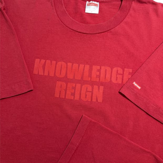 00‘s 올드 슈프림 knowledge reign 티셔츠