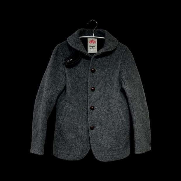 단톤 울 파일 라운드 카라 자켓