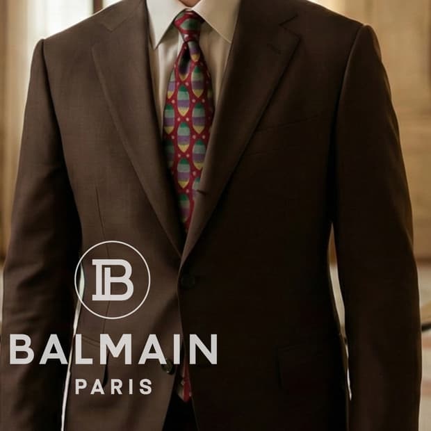 발망 실크 와인 컬러 기하 패턴 넥타이 9.6cm A등급 A19286
