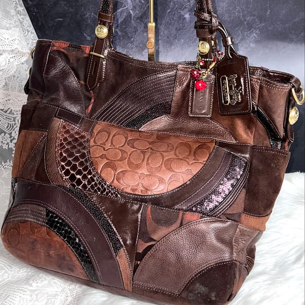 Coach Chocolate Patchwork Archive Tote