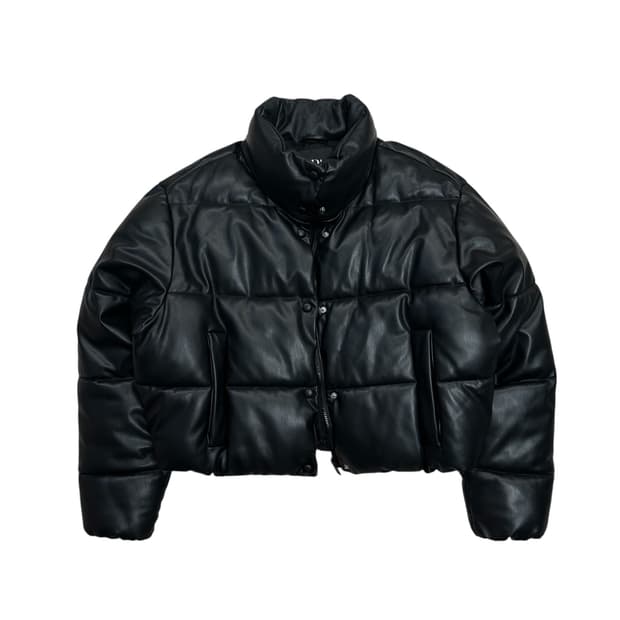 [L] 자라 페이크 레더 숏패딩