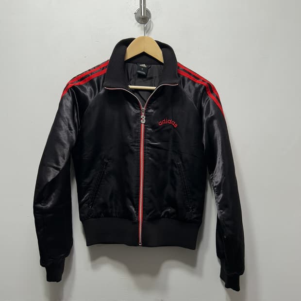 아디다스 딥브라운 새틴 봄버자켓 S 여성 