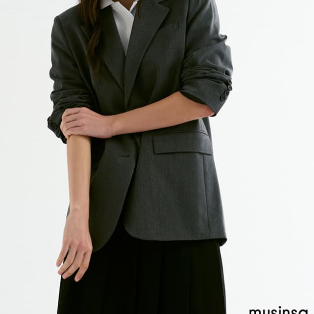 무신사 스탠다드 우먼즈 오버사이즈 블레이저 [그레이] M