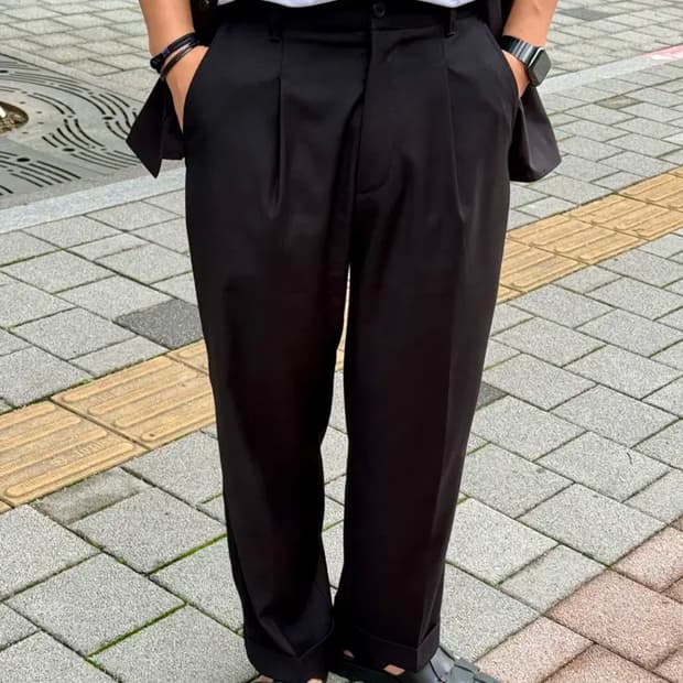 인더로우 스트럭쳐드 슬랙스 블랙 2(32-33)