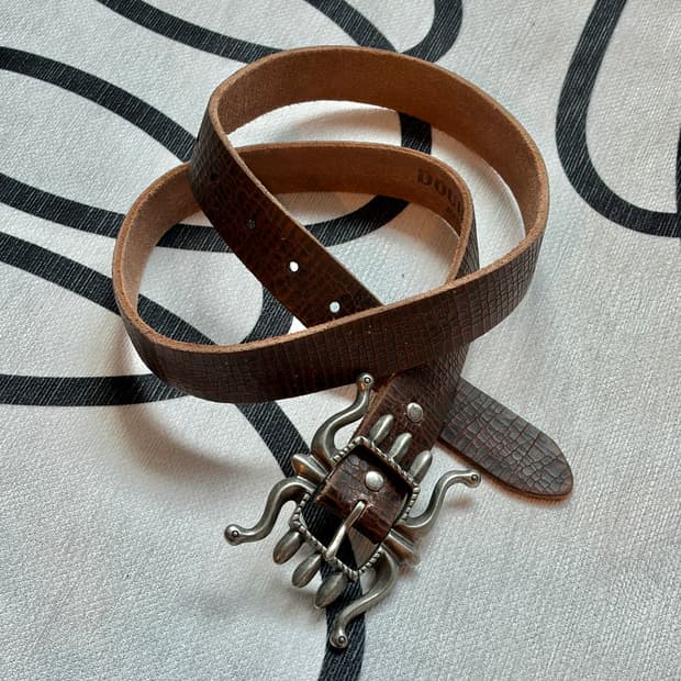 RRL / 더블알엘 스파이더 버클 크랙 버팔로 소가죽 벨트