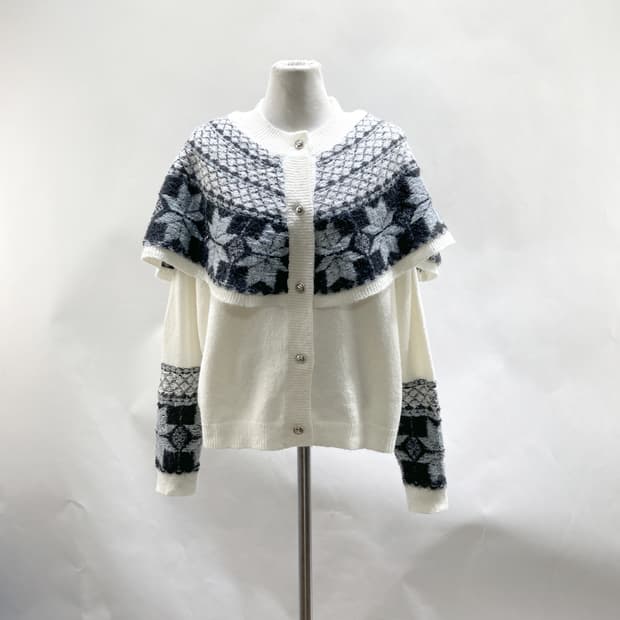 마리끌레르 2025 울 블렌드 케이프 가디건 90