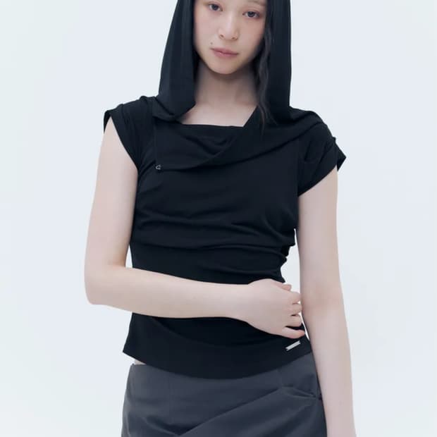 미세키서울 드레이프 후디 탑 Draped mod hoodie top