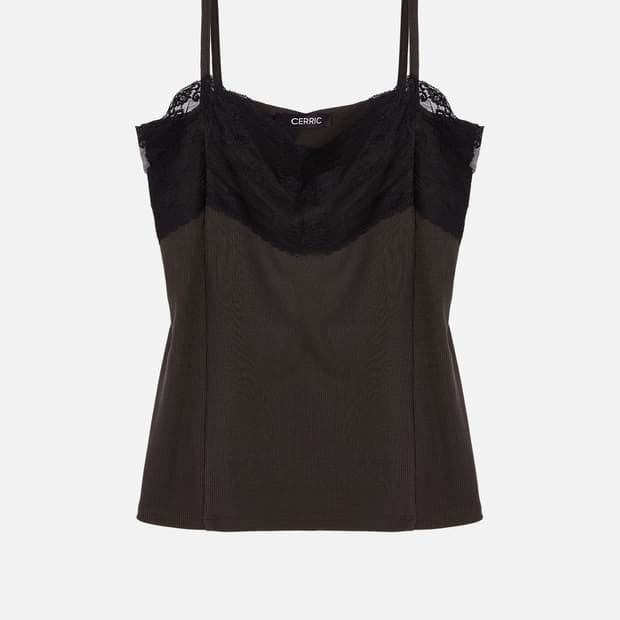 세릭 레이스 트림 슬리브리스 Lace Trim Sleeveless 