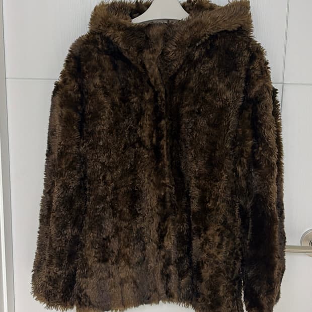 MOUSSY 갈색 에코퍼 후드 자켓 55,66