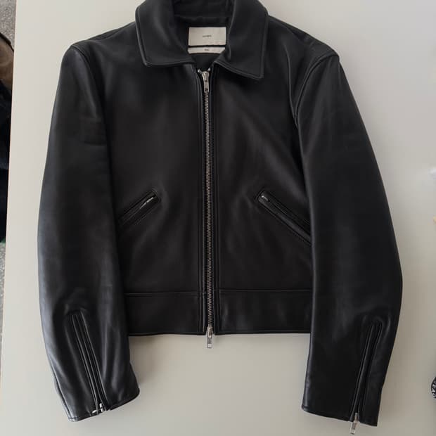 커렌트 우먼 크롭 레더 자켓