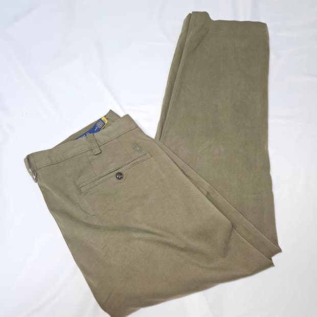 폴로 랄프로렌 신형 치노팬츠 슬랙스 패치 QR코드 정품 36x34 올리브