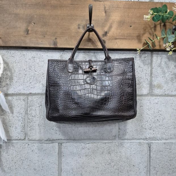 롱샴 로조 크로커다일 패턴 토트백
