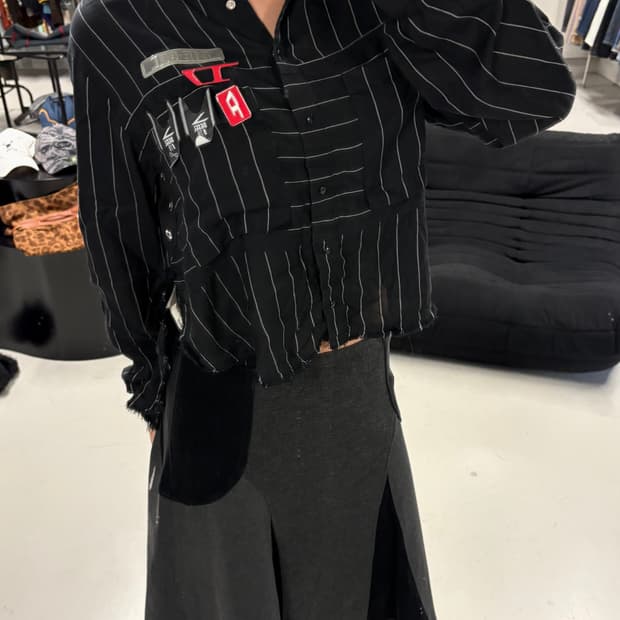 DIESEL deconstructed pinstripe shirt 