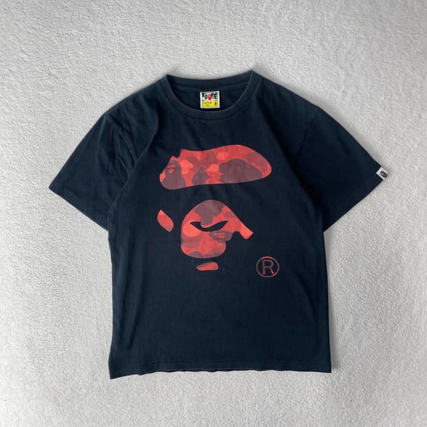 베이프 카모 에이프 페이스 반팔티셔츠