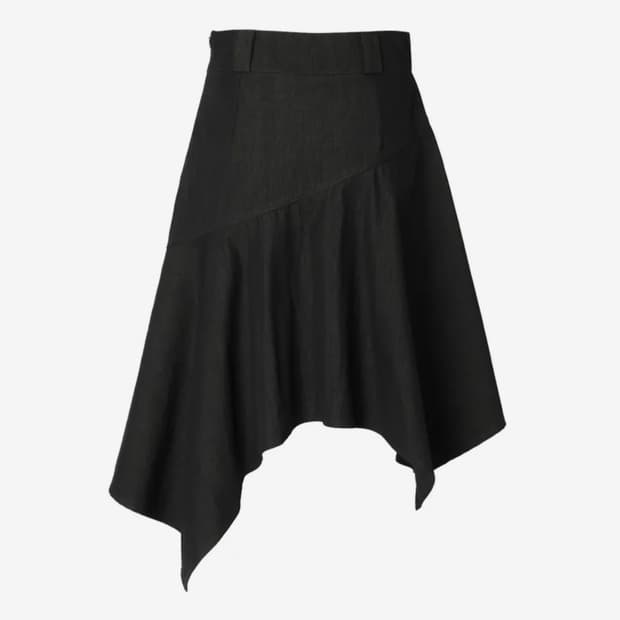 카키포인트 언발란스 미디 스커트 블랙 M