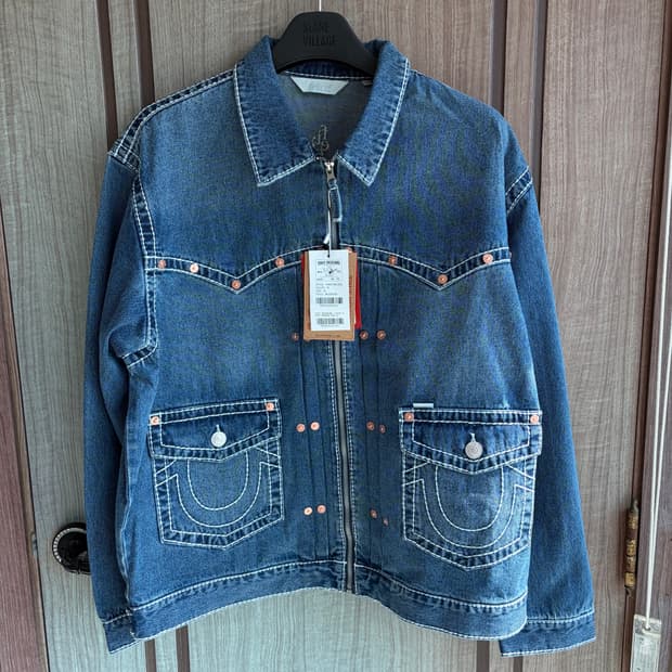 새상품(XL)트루릴리젼x페치 데님 자켓 인디고