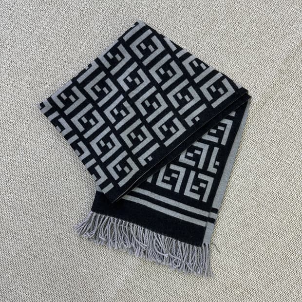 실측확인 주카 패턴 울 스카프 0331D