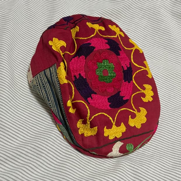 빈티지 자수 헌팅캡 베레모