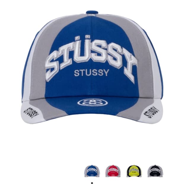 스투시 수베니어 로우 프로 스트랩백 캡 블루