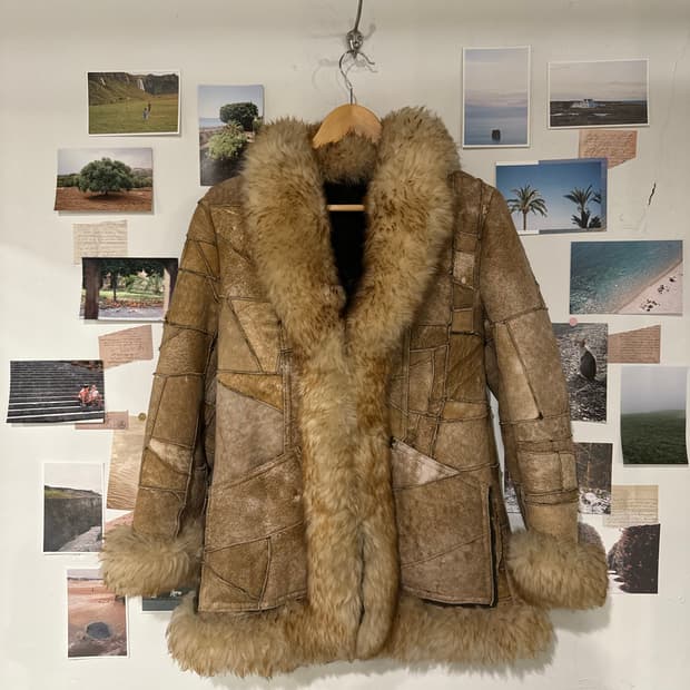 스웨이드 패치 퍼 자켓