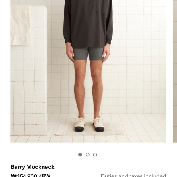 보디 BODE Barry MOCKNECK 모크넥 티셔츠 블랙 새상품 판매