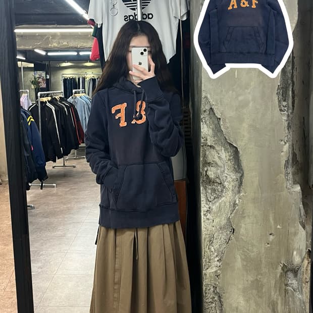 아베크롬비 기모 후드티 네이비 M #csz2547