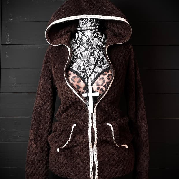 JPN 라떼갸루 퍼 브라운 후드집업