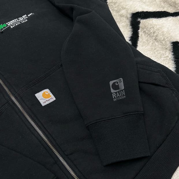 [L]칼하트 레인디펜더 양털 후드집업/블랙