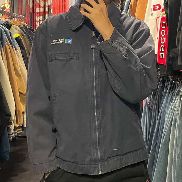 [IM] VTG 빈티지 네이비 카라 워크자켓