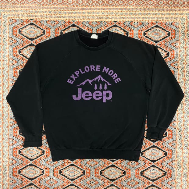 지프 스펠 프린팅 블랙 기모 맨투맨 남성XL