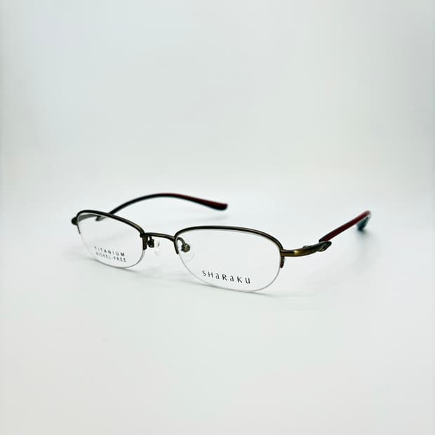 SHARAKU 매트 브라운 티타늄 반무테